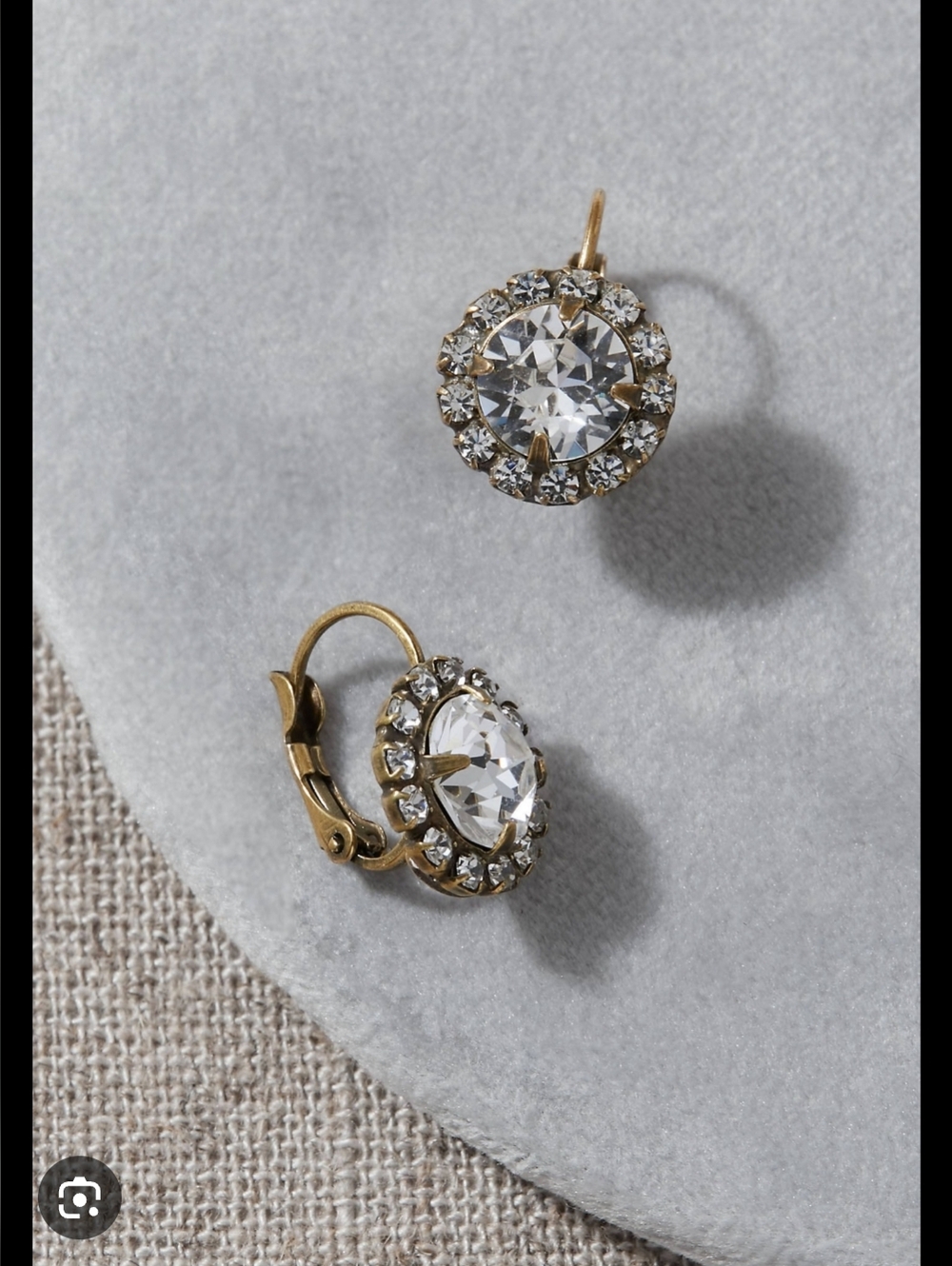 BHLDN Gold and Clear Crystal Drop Earrings